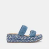 CORLA SANDALS BLUE RAFFIA