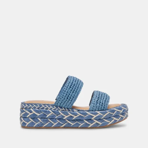 CORLA SANDALS BLUE RAFFIA