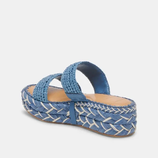 CORLA SANDALS BLUE RAFFIA