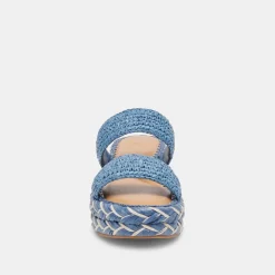 CORLA SANDALS BLUE RAFFIA