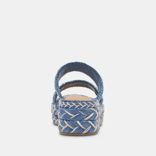 CORLA SANDALS BLUE RAFFIA