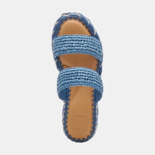 CORLA SANDALS BLUE RAFFIA