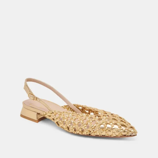 CYNDI FLATS GOLD WOVEN