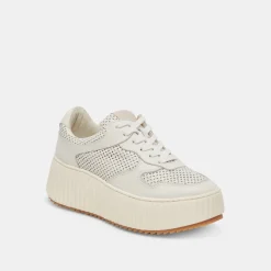 DAISHA SNEAKERS WHITE PERFORATED LEATHER