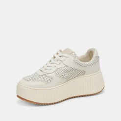 DAISHA SNEAKERS WHITE PERFORATED LEATHER