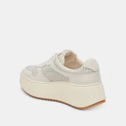 DAISHA SNEAKERS WHITE PERFORATED LEATHER