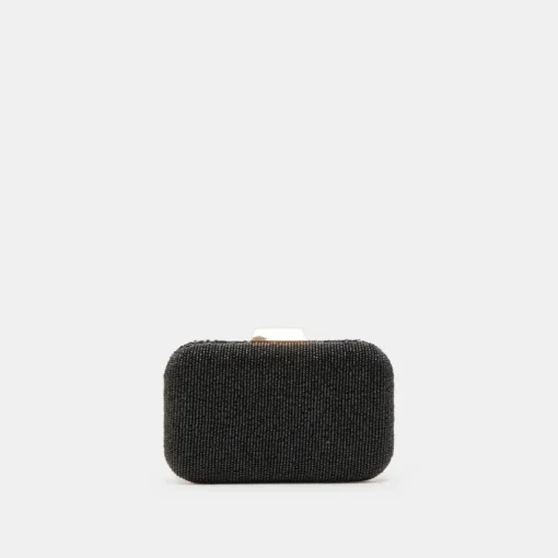 DAISY CLUTCH BLACK GOLD BEADED