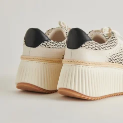 DANDI SNEAKERS BLACK NATURAL RAFFIA