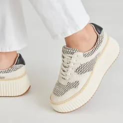 DANDI SNEAKERS BLACK NATURAL RAFFIA