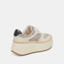 DANDI SNEAKERS BLACK NATURAL RAFFIA