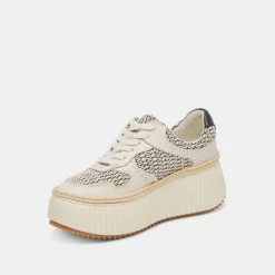 DANDI SNEAKERS BLACK NATURAL RAFFIA