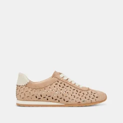 DANIE EYELET PERF SNEAKERS CAMEL SUEDE