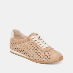 DANIE EYELET PERF SNEAKERS CAMEL SUEDE