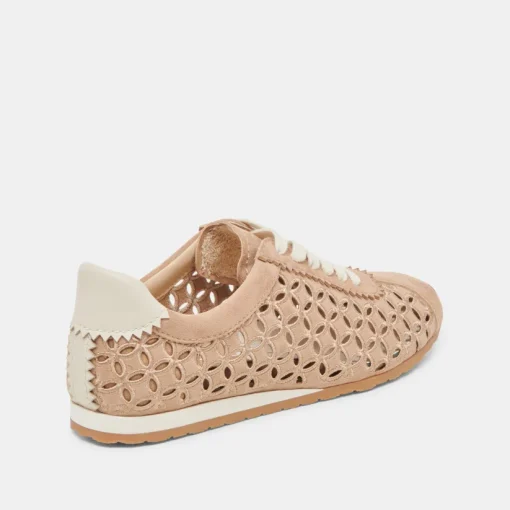 DANIE EYELET PERF SNEAKERS CAMEL SUEDE