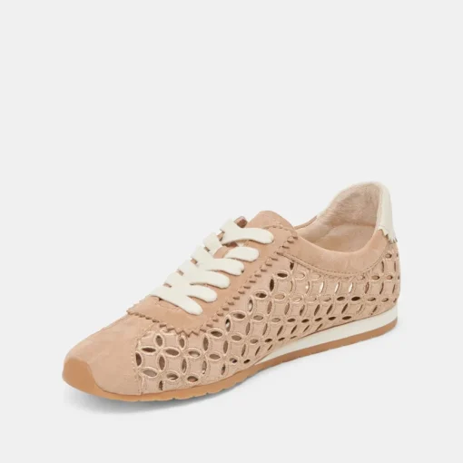 DANIE EYELET PERF SNEAKERS CAMEL SUEDE
