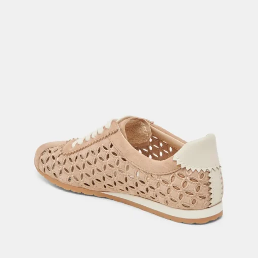 DANIE EYELET PERF SNEAKERS CAMEL SUEDE