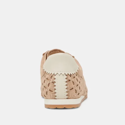DANIE EYELET PERF SNEAKERS CAMEL SUEDE