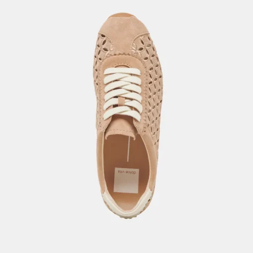 DANIE EYELET PERF SNEAKERS CAMEL SUEDE