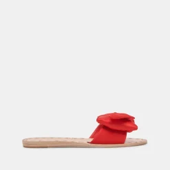 DARSEY SANDALS RED SATIN