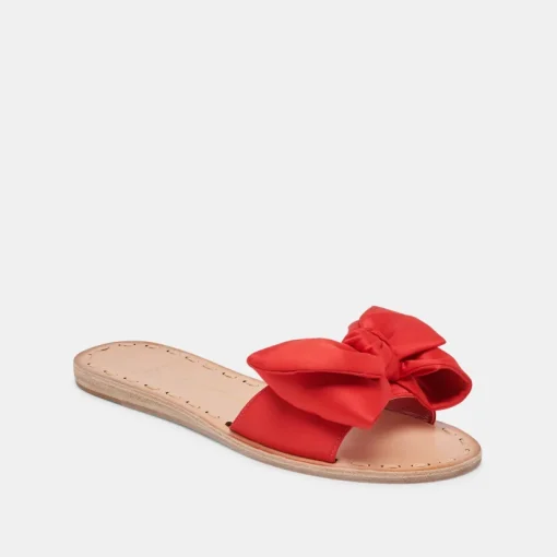 DARSEY SANDALS RED SATIN