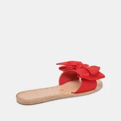 DARSEY SANDALS RED SATIN