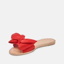 DARSEY SANDALS RED SATIN