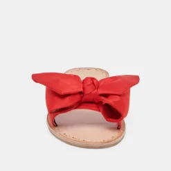 DARSEY SANDALS RED SATIN