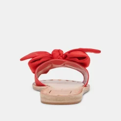 DARSEY SANDALS RED SATIN