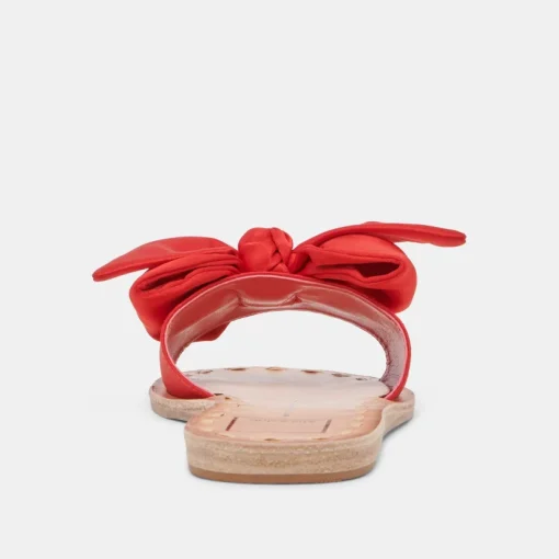 DARSEY SANDALS RED SATIN