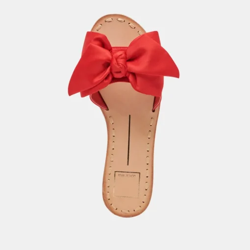 DARSEY SANDALS RED SATIN