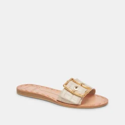 DASA SANDALS BONE EMBOSSED LEATHER