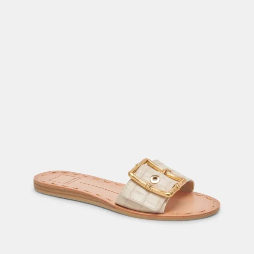 DASA SANDALS BONE EMBOSSED LEATHER
