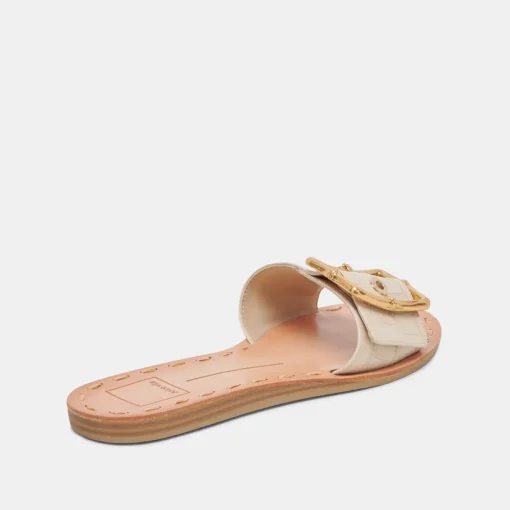 DASA SANDALS BONE EMBOSSED LEATHER