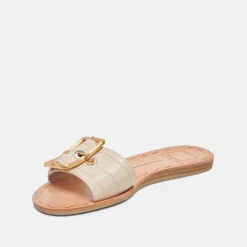 DASA SANDALS BONE EMBOSSED LEATHER