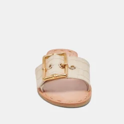 DASA SANDALS BONE EMBOSSED LEATHER