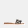 DASA WIDE SANDALS BLACK NATURAL RAFFIA