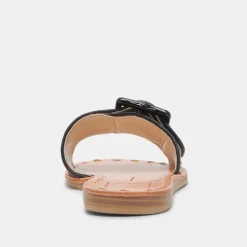 DASA WIDE SANDALS BLACK NATURAL RAFFIA