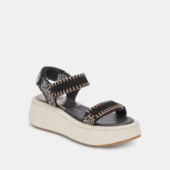 DEBRA SANDALS BLACK WHITE NUBUCK