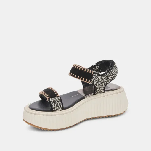 DEBRA SANDALS BLACK WHITE NUBUCK