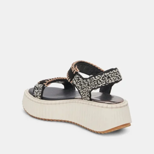 DEBRA SANDALS BLACK WHITE NUBUCK