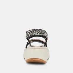 DEBRA SANDALS BLACK WHITE NUBUCK