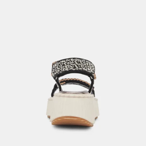 DEBRA SANDALS BLACK WHITE NUBUCK