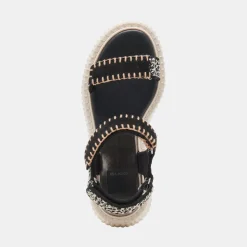 DEBRA SANDALS BLACK WHITE NUBUCK