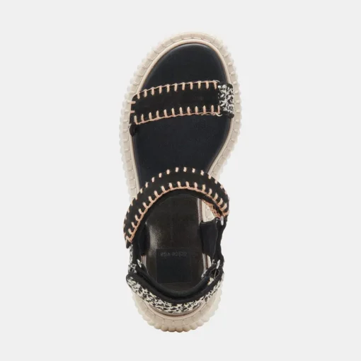 DEBRA SANDALS BLACK WHITE NUBUCK
