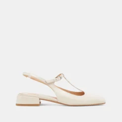 DEIDRA FLATS CREAM LEATHER