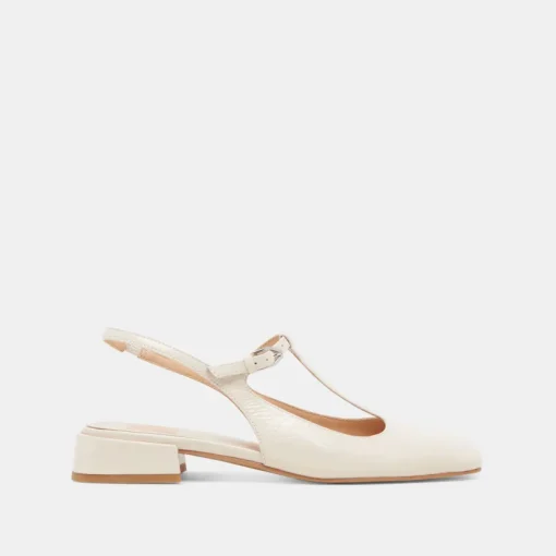 DEIDRA FLATS CREAM LEATHER