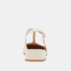 DEIDRA FLATS CREAM LEATHER