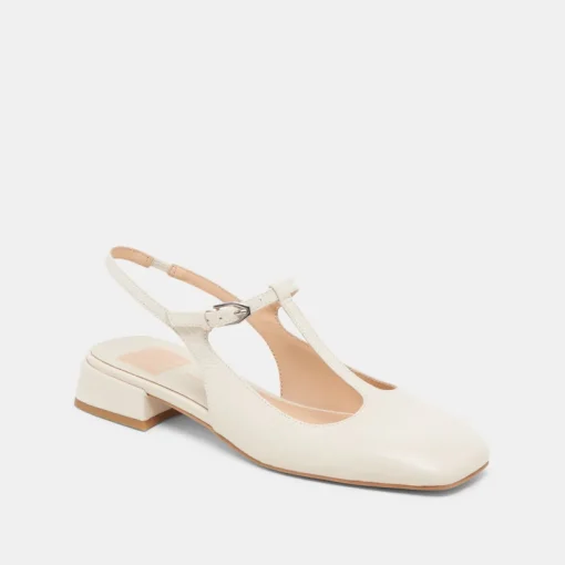 DEIDRA FLATS CREAM LEATHER