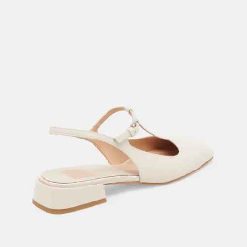 DEIDRA FLATS CREAM LEATHER