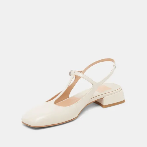 DEIDRA FLATS CREAM LEATHER